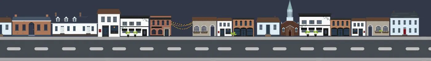 decorative image of buildings and street