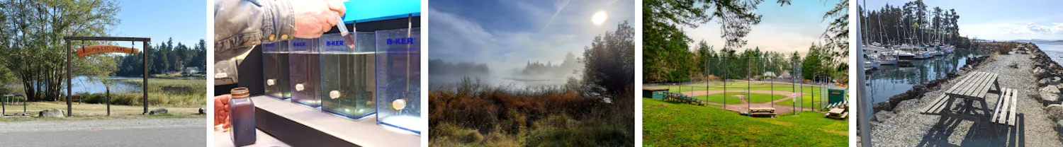 A banner of five images showing Magic Lake.