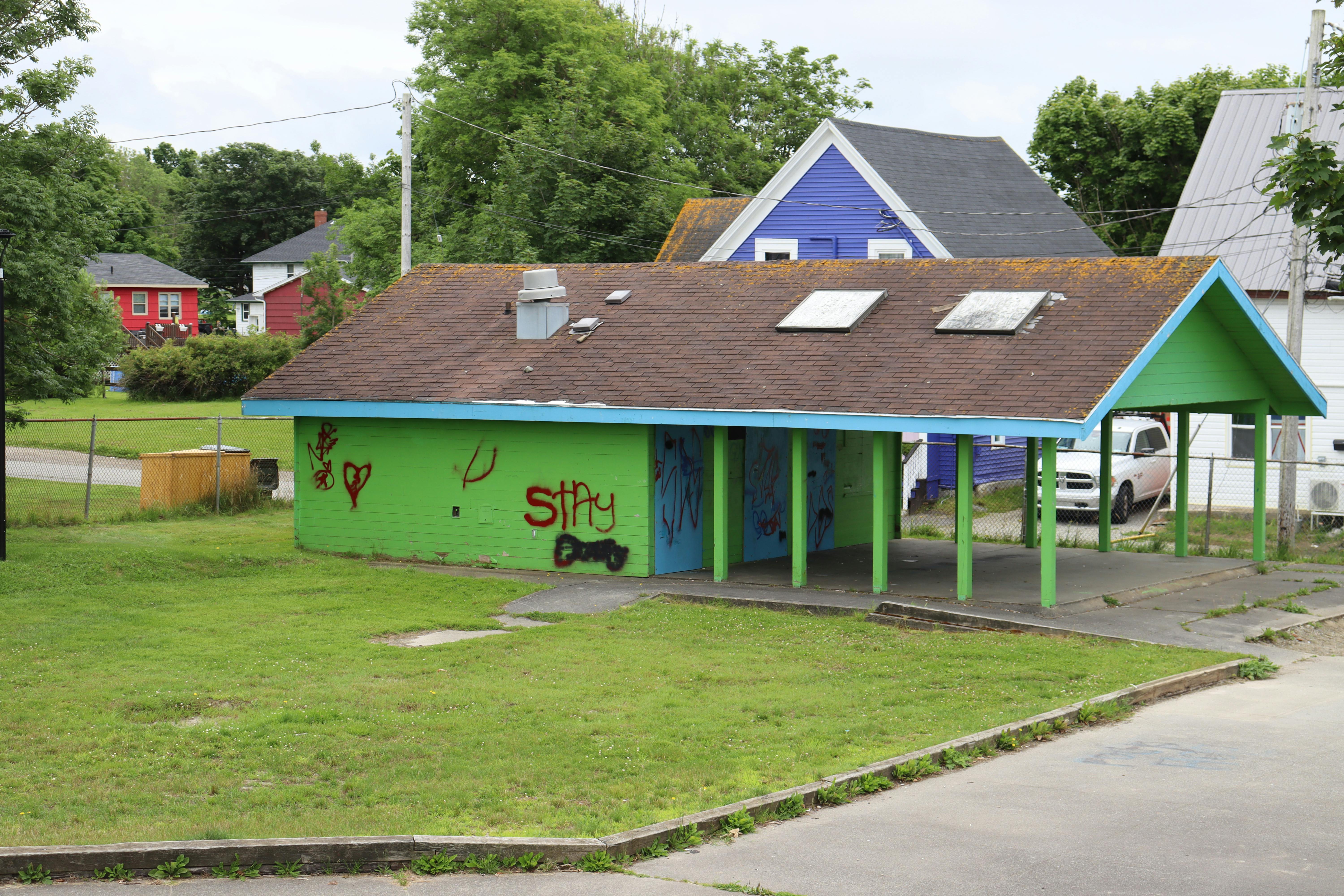 One of two buildings now demolished ot make wasy for revitalization.