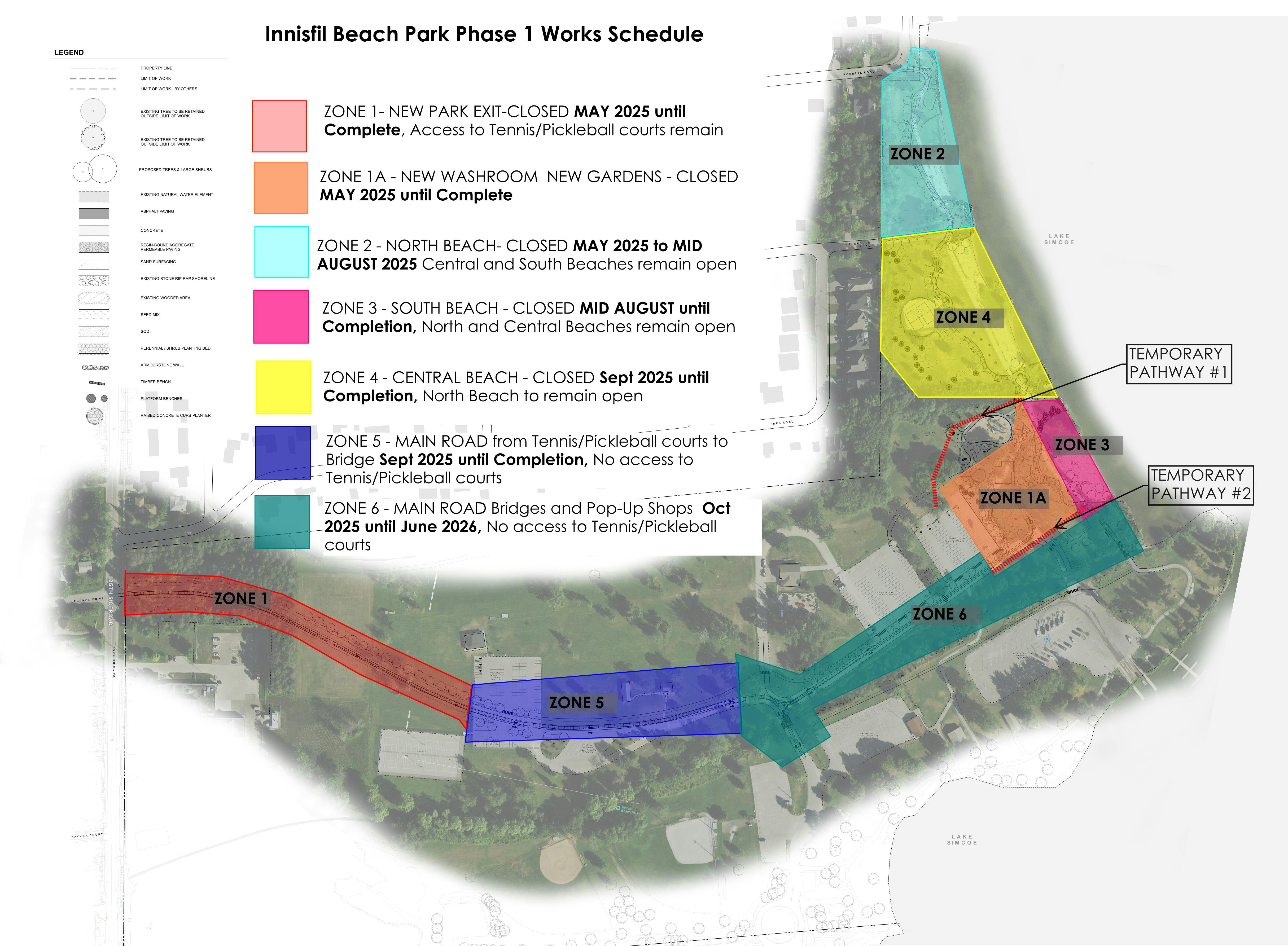 Construction staging schedule