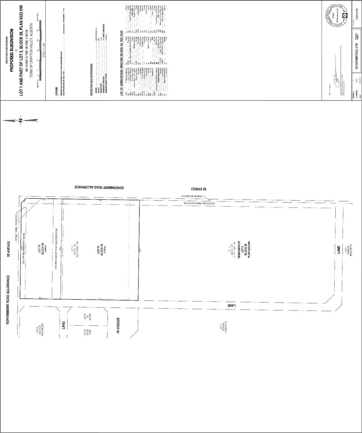 Tentative Plan of the Proposed Subdivision