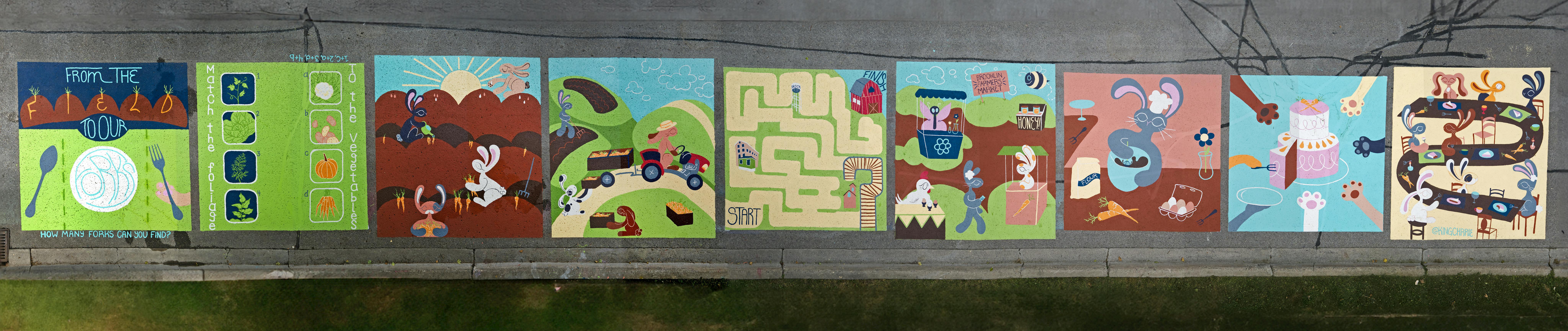 Roebuck Street Road Mural - theme 'Field to Fork'