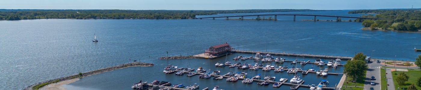Aerial photo of Meyers Pier.
