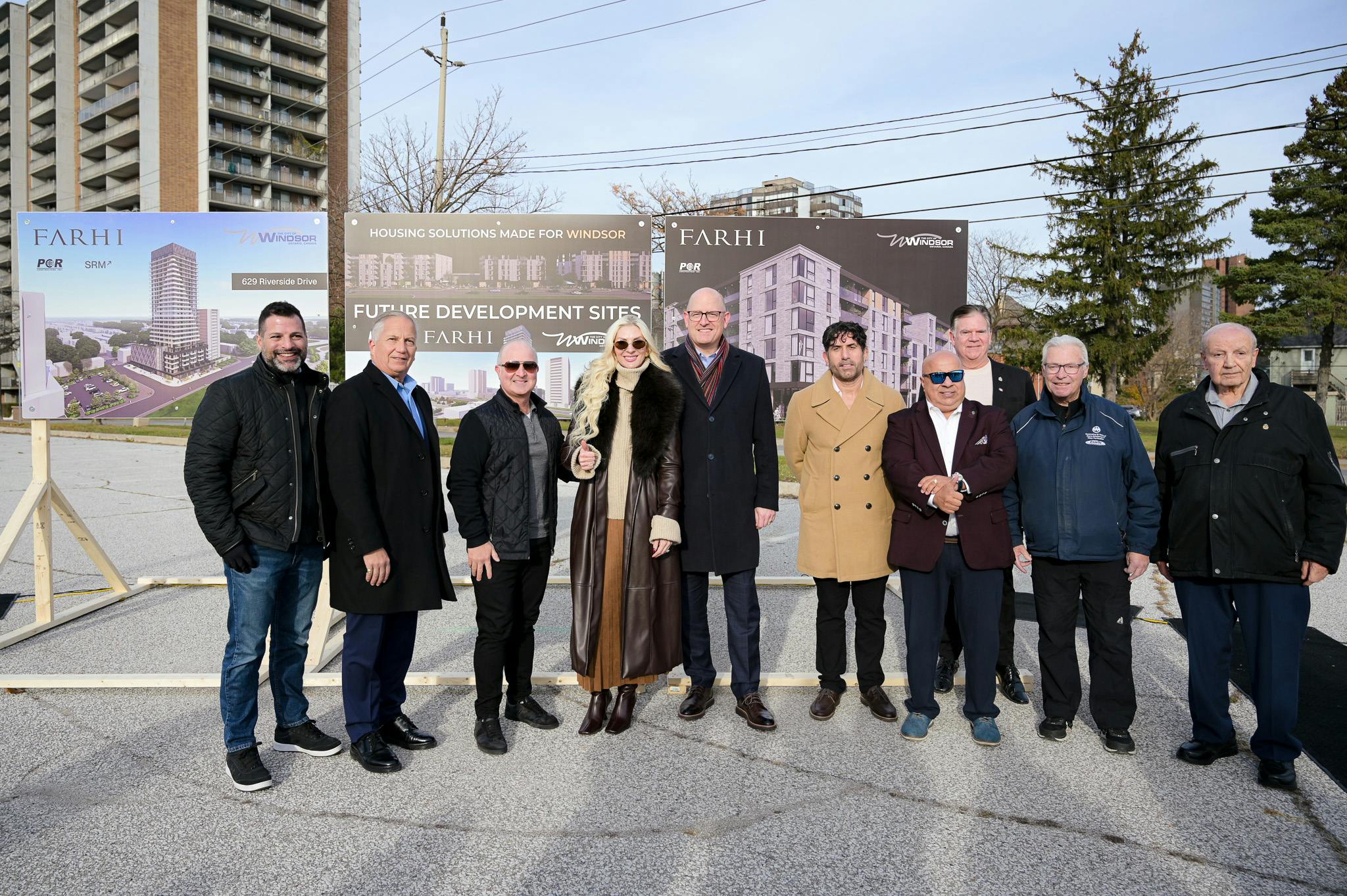 Group photo at the Caron Avenue Media Announcement
