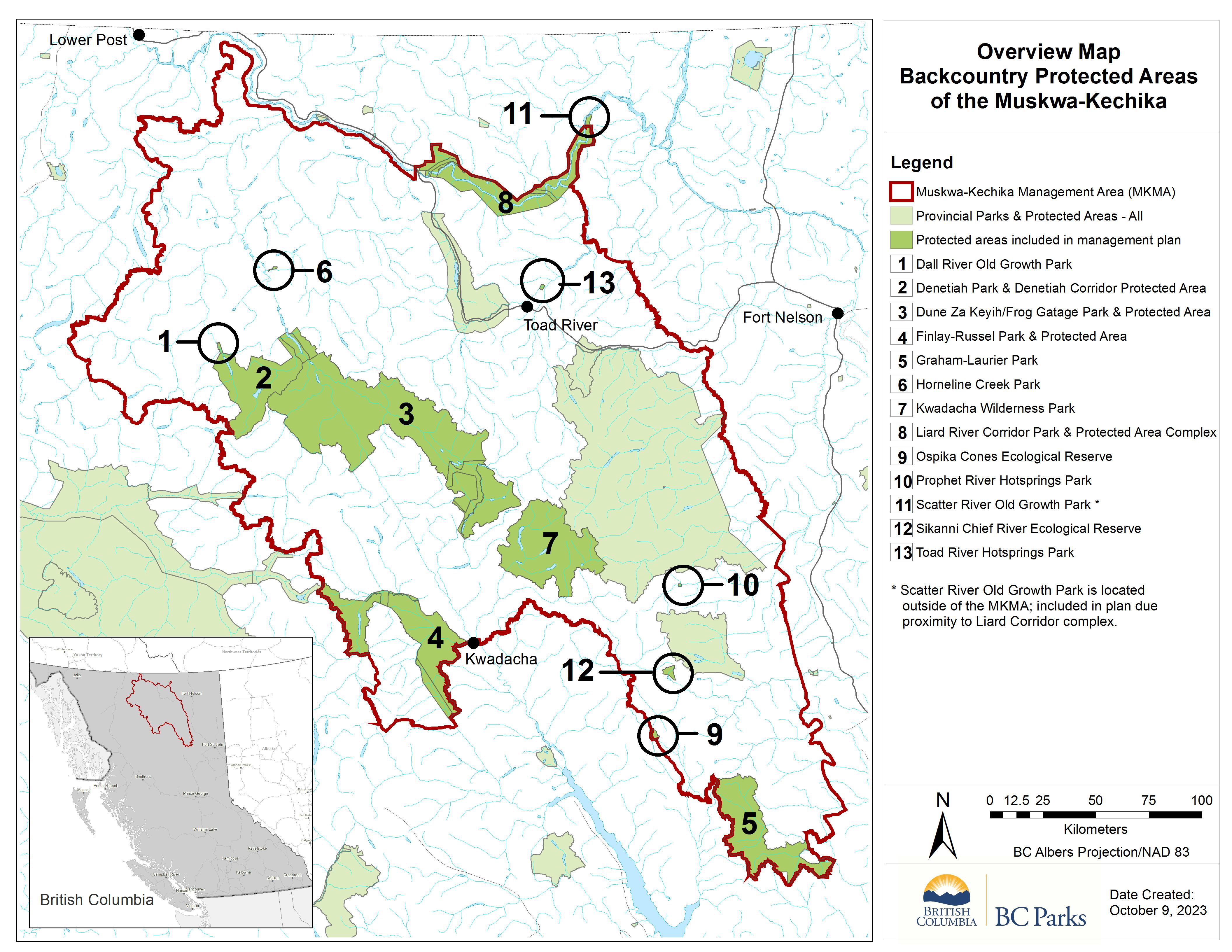 Backcountry Protected Areas of the M-K Map