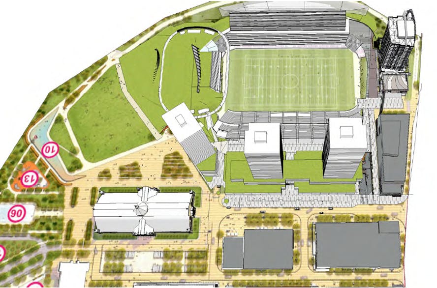 Vue aérienne du stade, du centre d’événements, du parc urbain et du pavillon.png