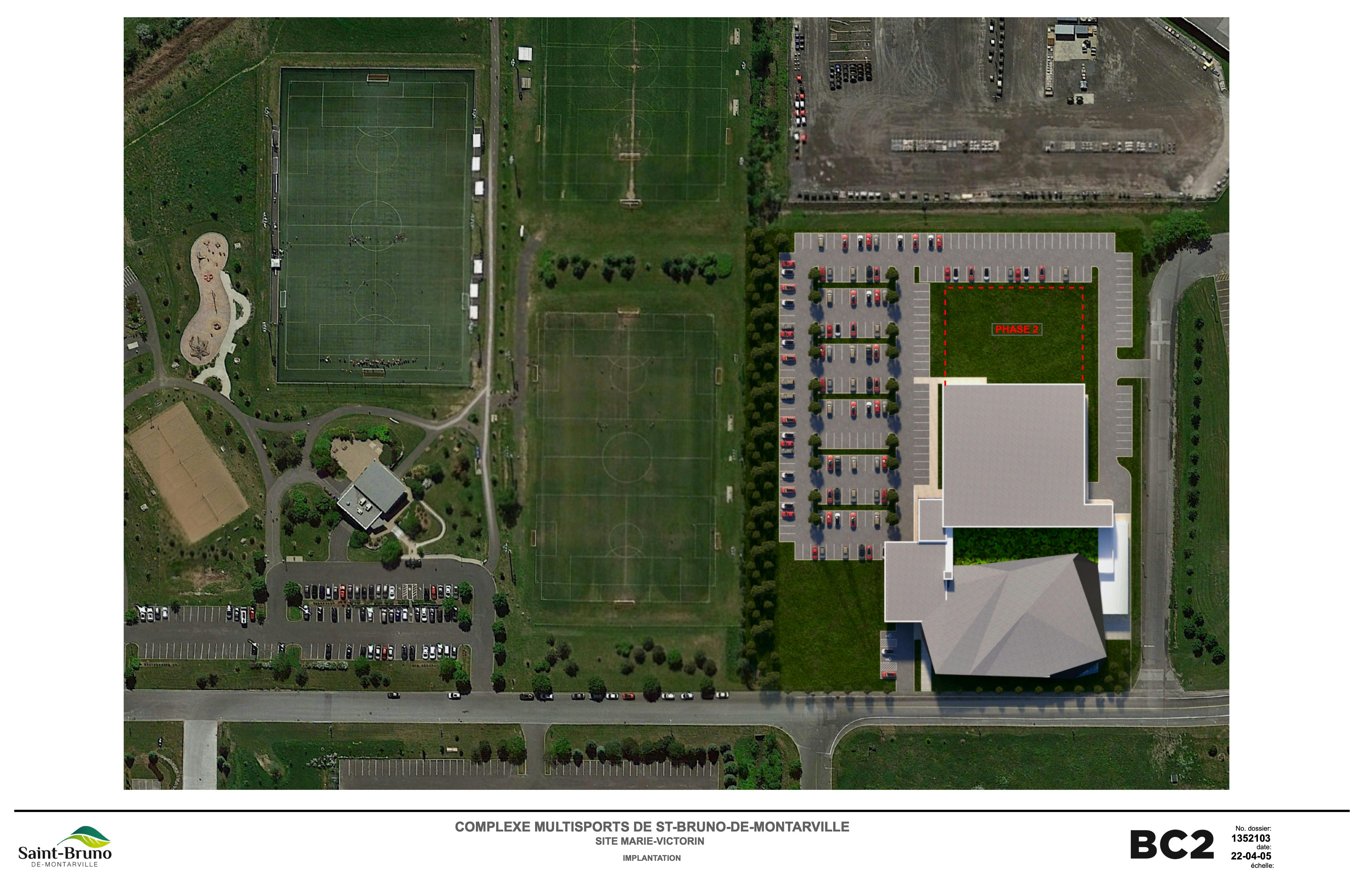 Implantation du complexe au parc Marie-Victorin