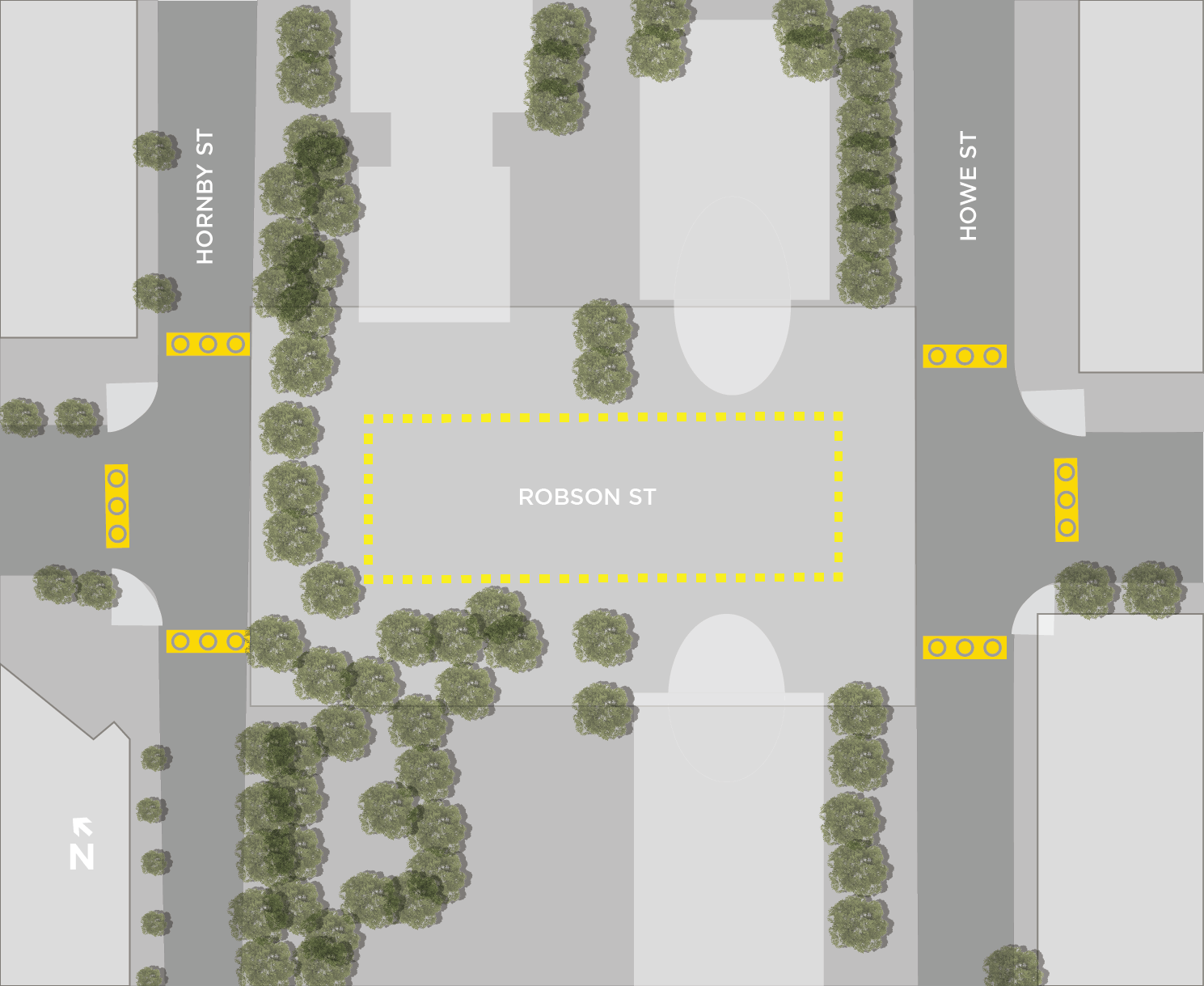 Map of 800 Robson Plaza designated drinking area.
