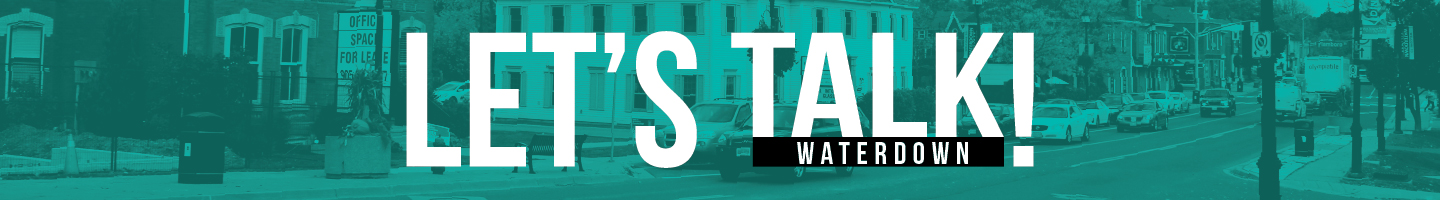 Promotion graphic of streetscape in Waterdown