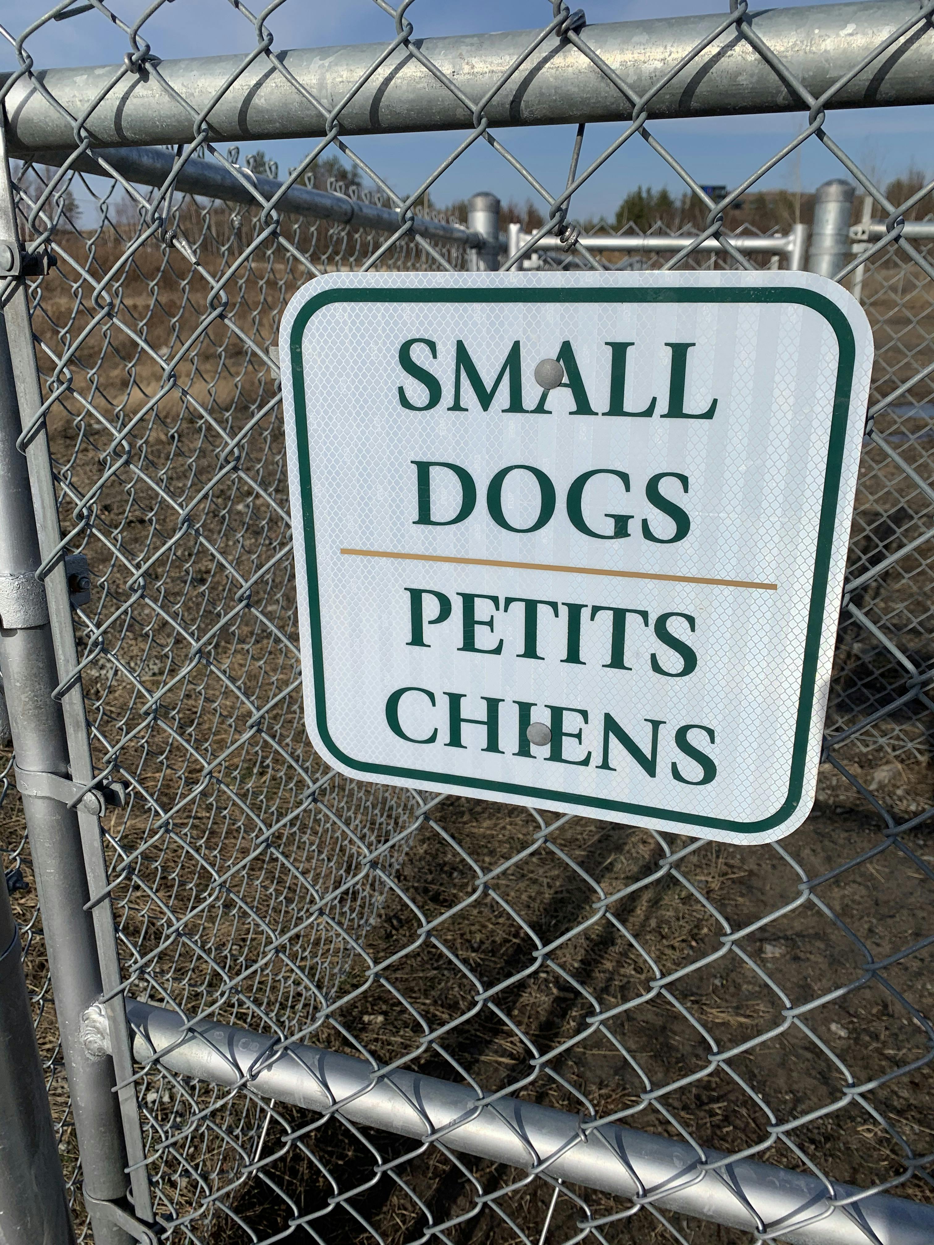 Small Dogs sign