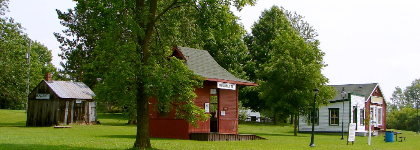 Three historic buildings at the Lost Villages Museum Complex