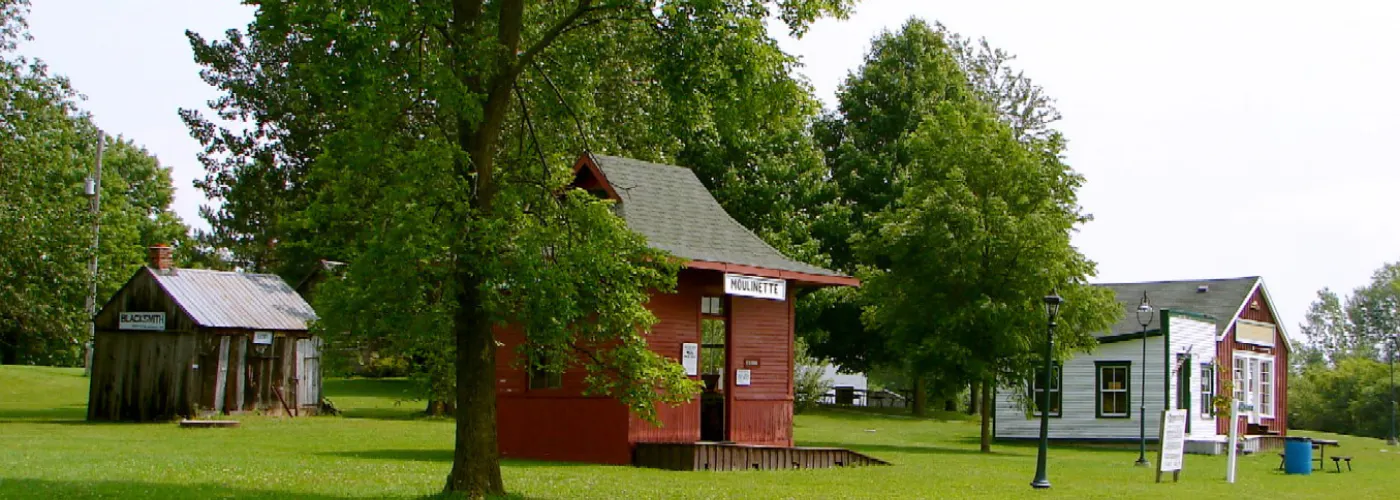 Three historic buildings at the Lost Villages Museum Complex