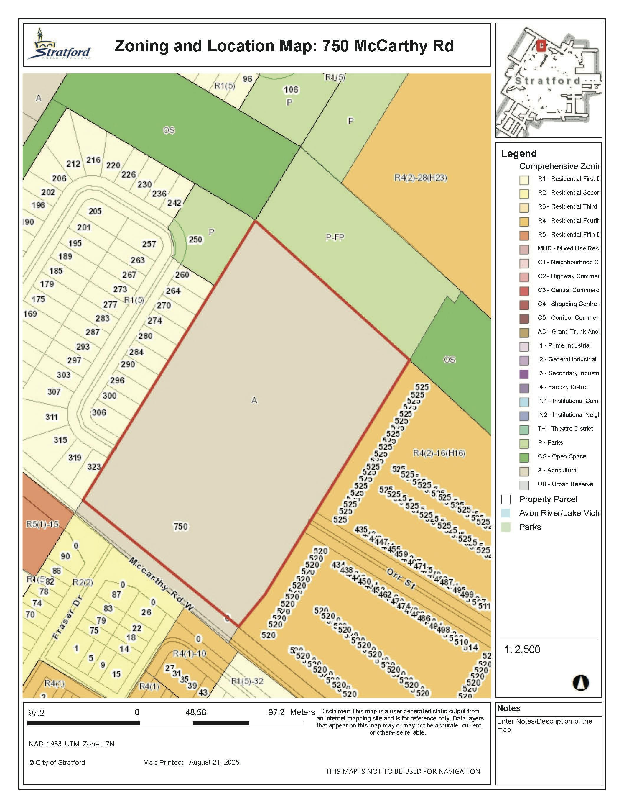 location and zoning map- 750 McCarthy Road