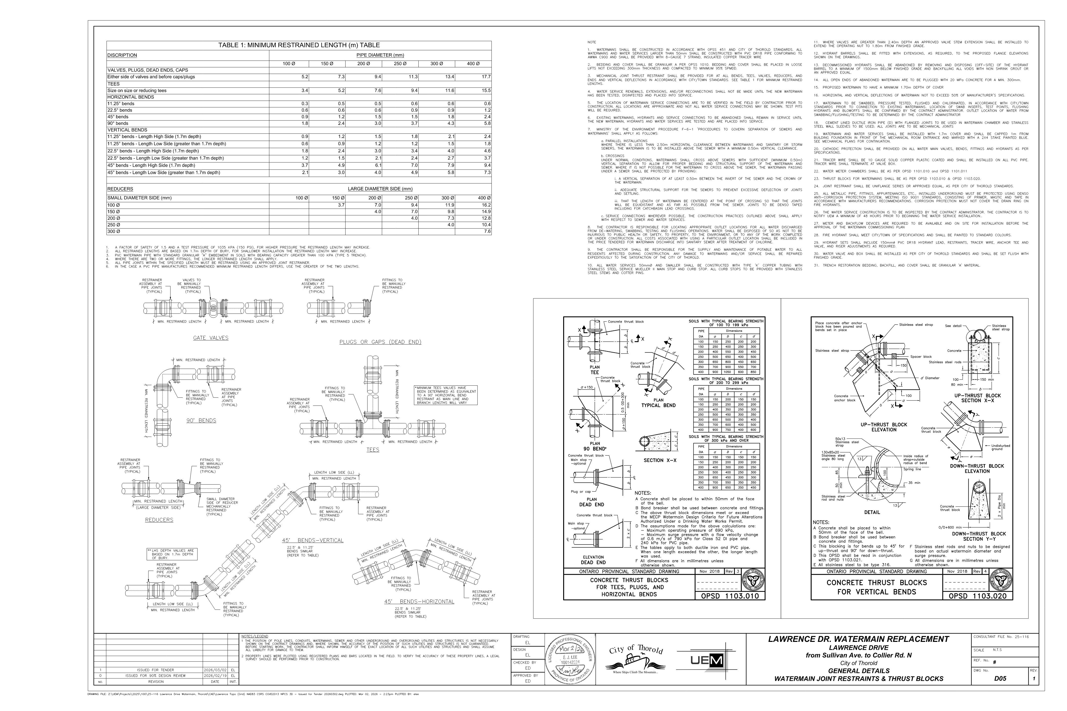 Civil Set Drawing - Lawrence Dr Watermain - Page 6