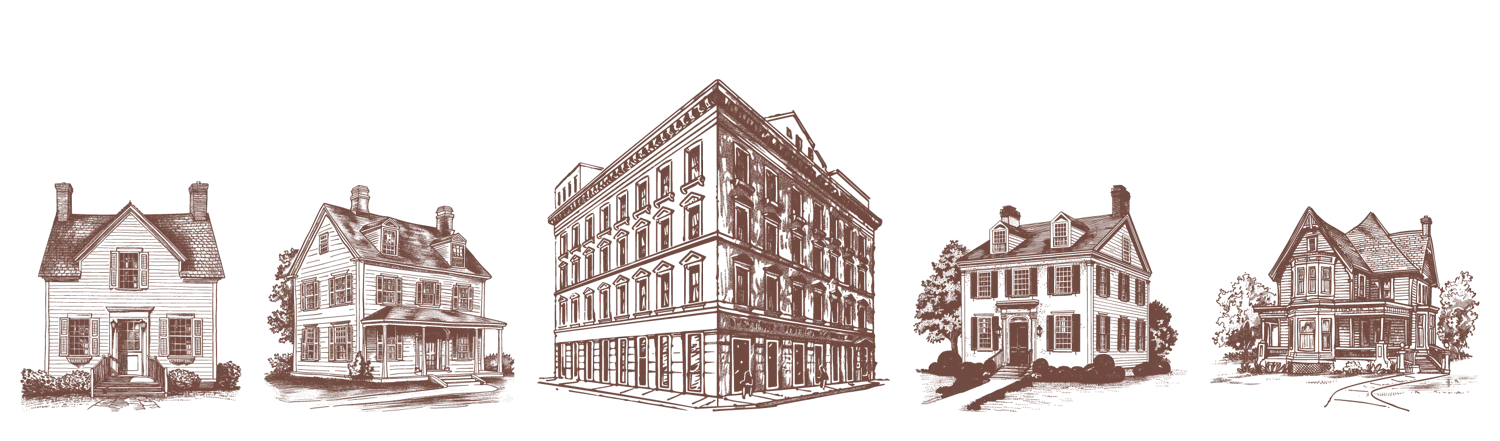 illustrations of old houses