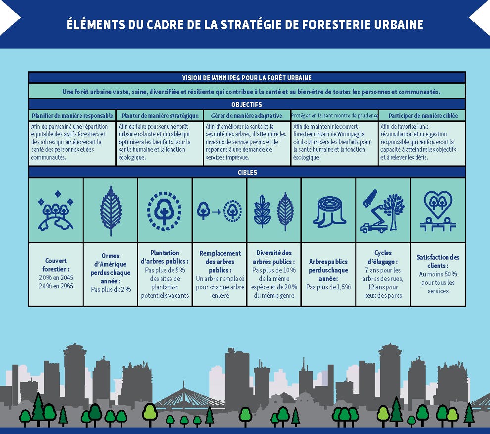 Éléments du cadre de la Stratégie de foresterie urbaine