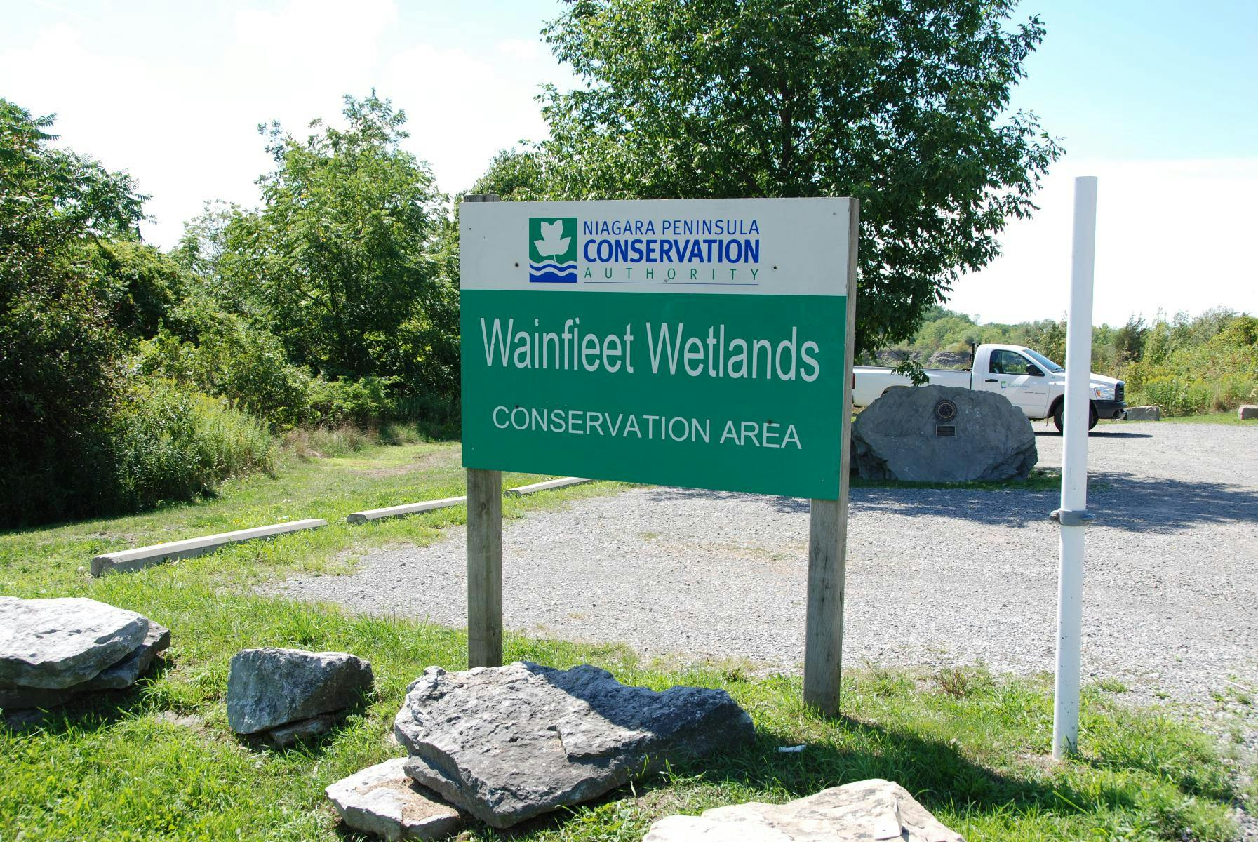 NPCA sign at the entrance of Wainfleet Wetlands property 
