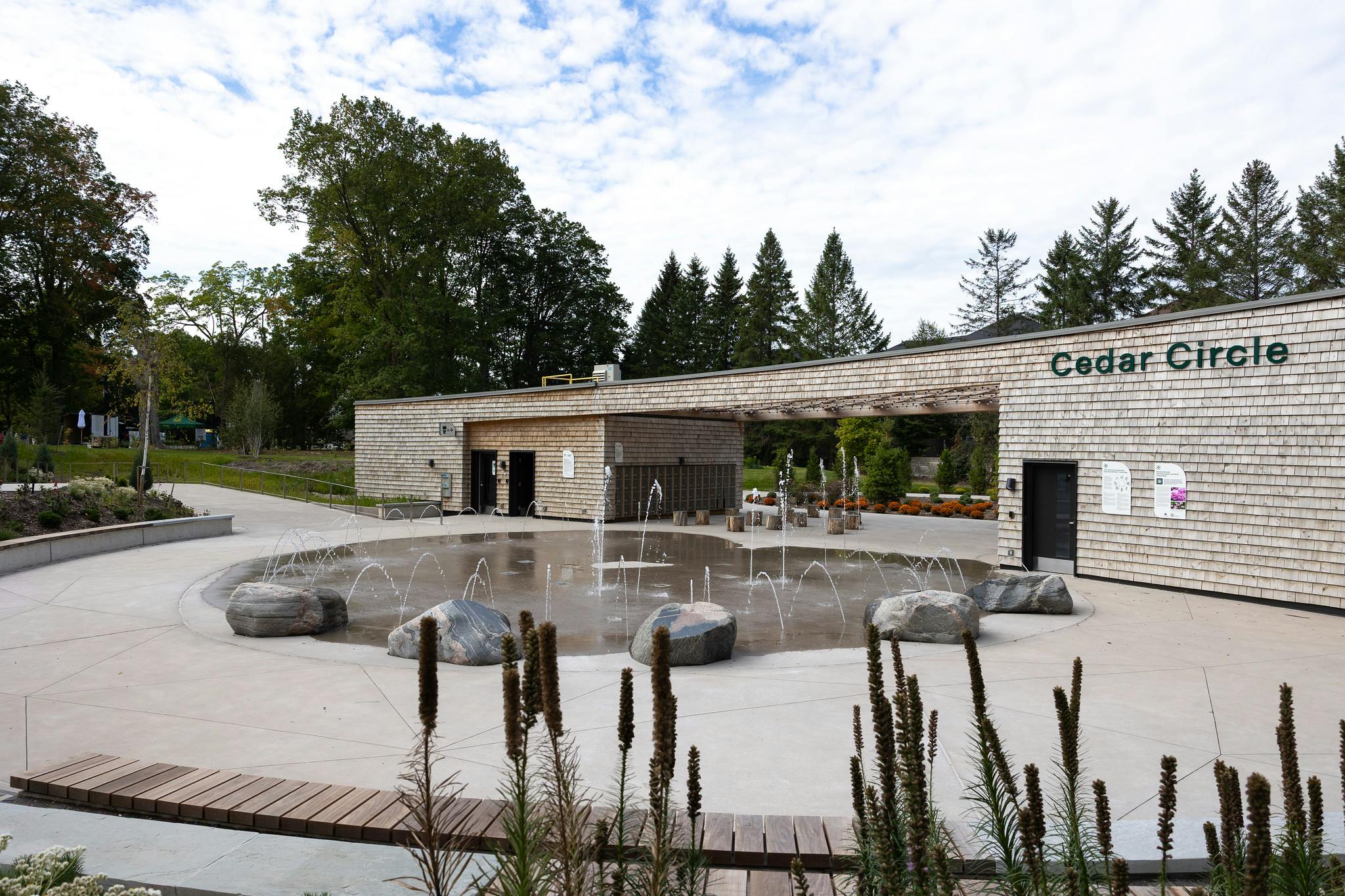 Cedar Circle Water Feature - Wide Shot