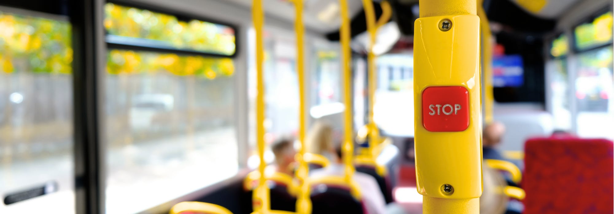 Interior of a bus.