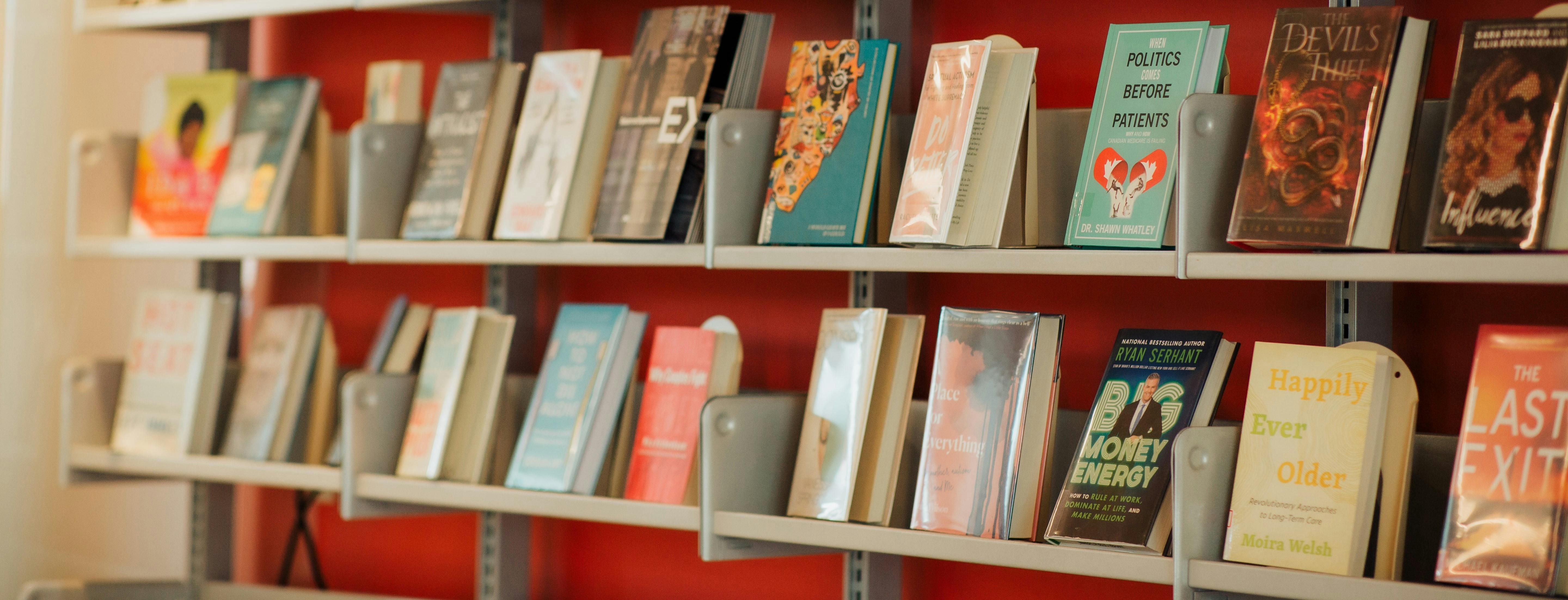 books on book shelf