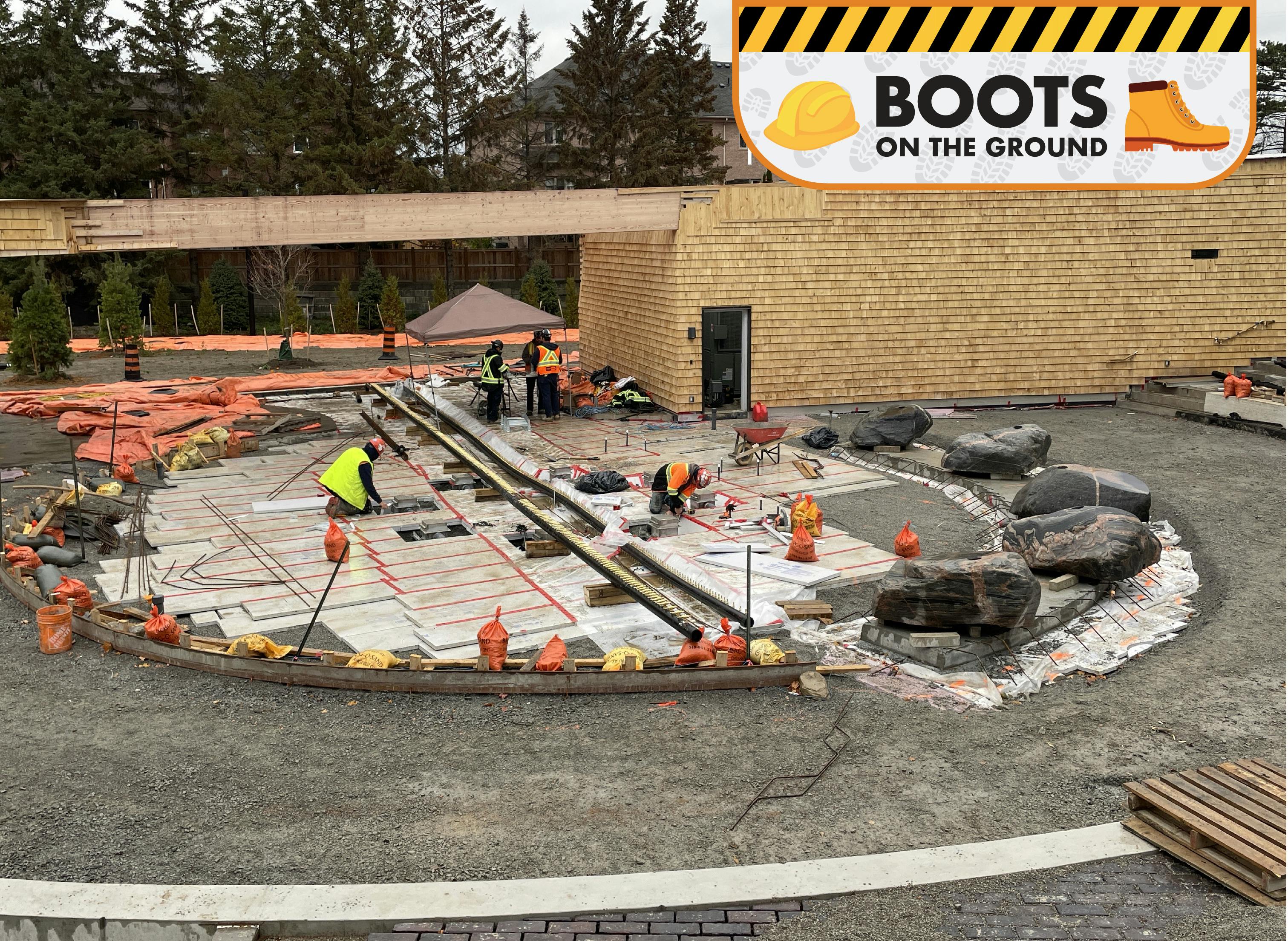 Boots on the Ground - Preparing the skate rink and water play area