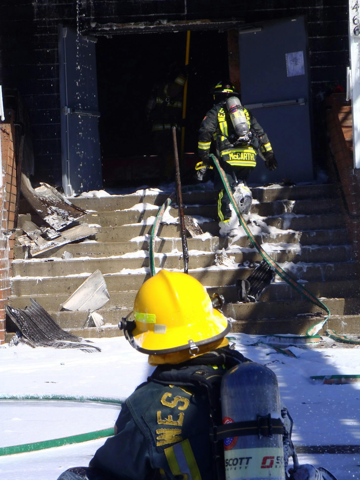 Winter structure fire