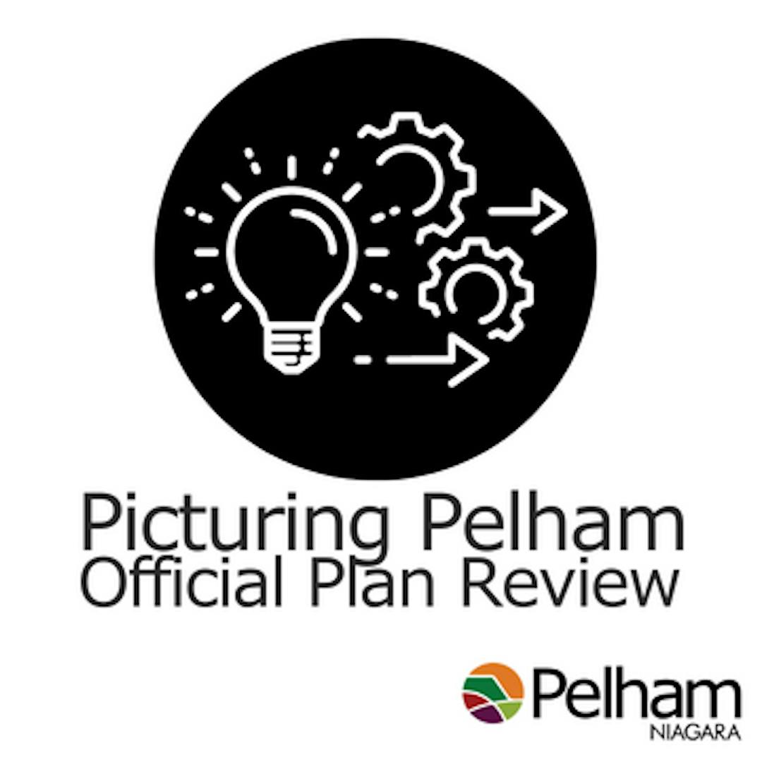 Light bulb with gears showing forward motion - Picturing Pelham Official Plan Review