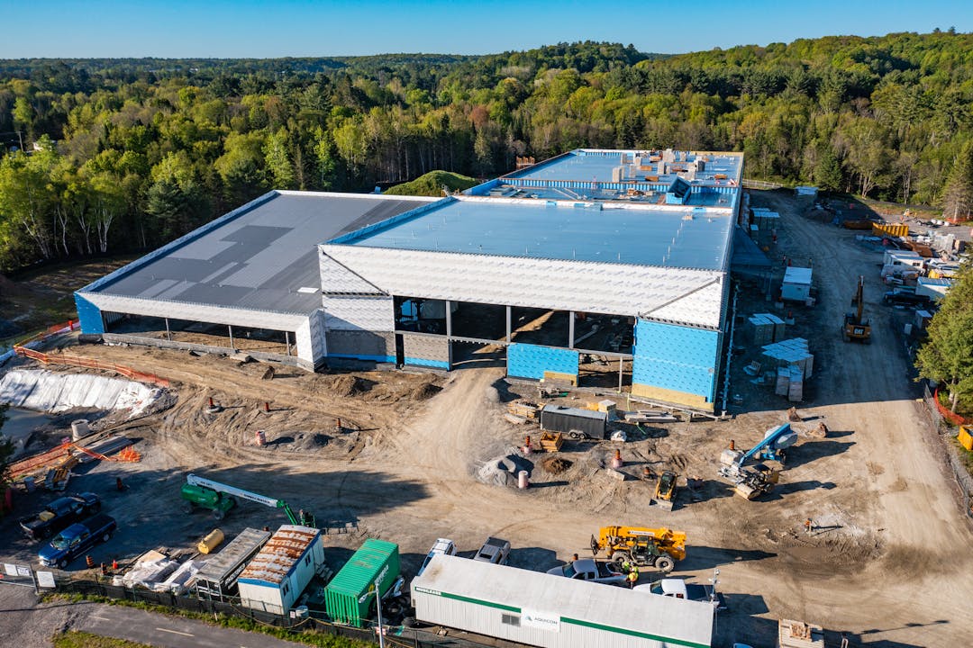 View of the Muskoka Lumber Community Centre as of March 2023