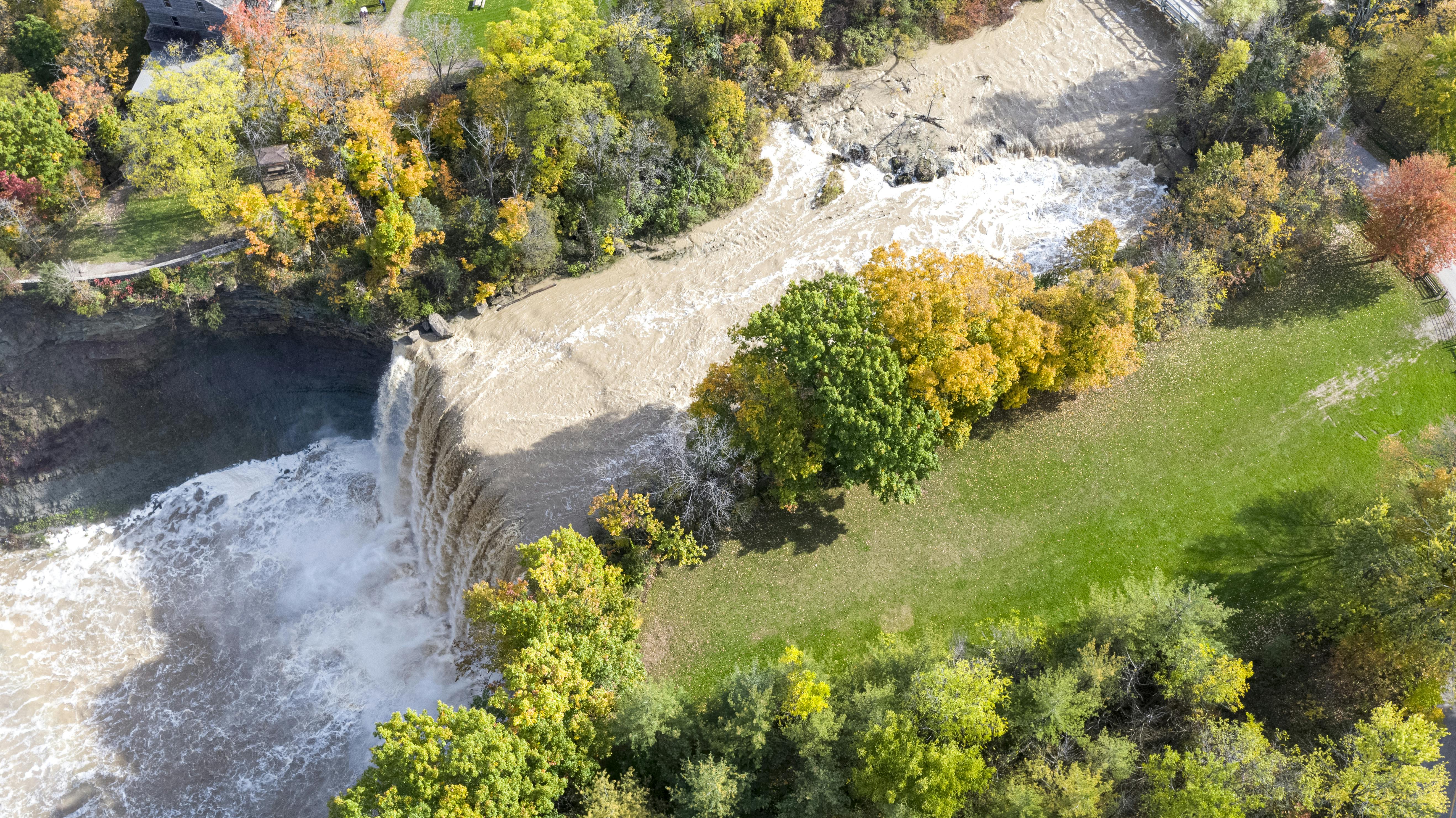 Aerial Photo - Ball's Falls Conservation Area- Fall Colours