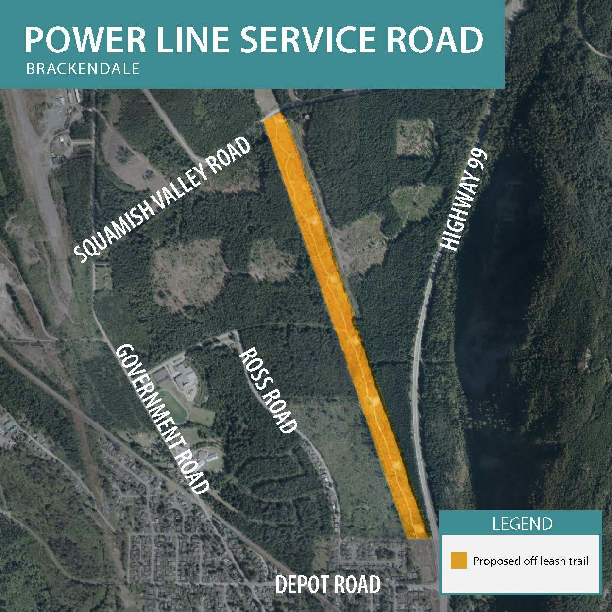 Map of Powerline Service Road