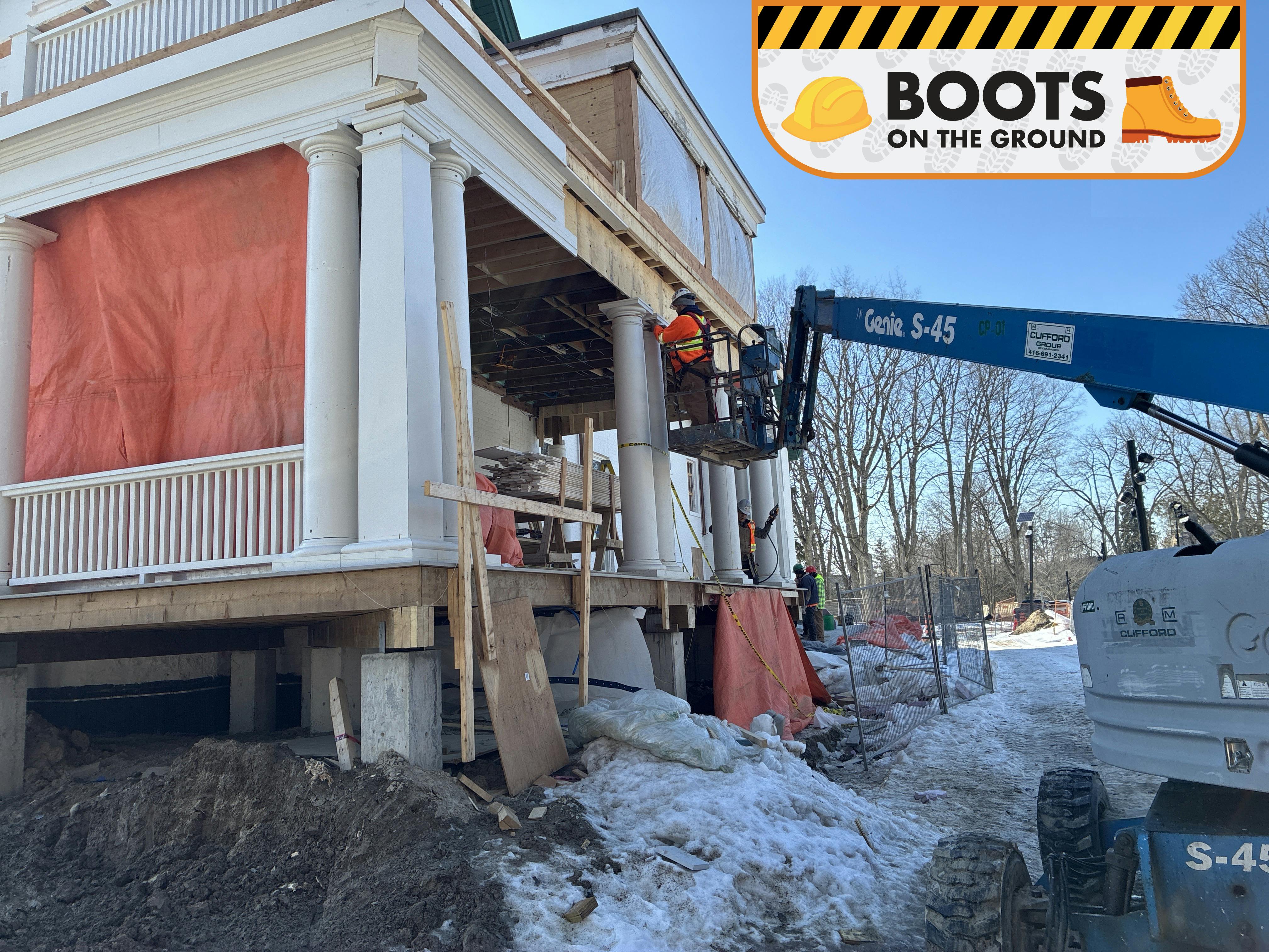 Boots on the Ground - installing the restored veranda