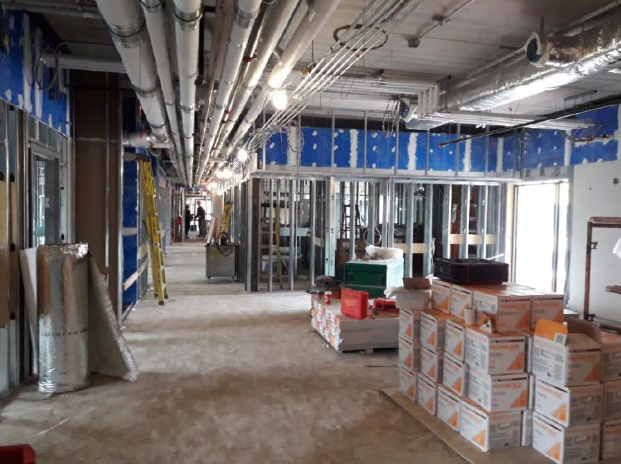 North wing addition – second floor gypsum wallboard in progress 2.PNG