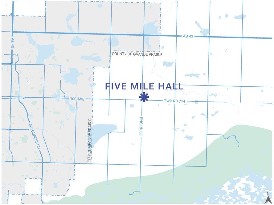 Five Mile Hall Map