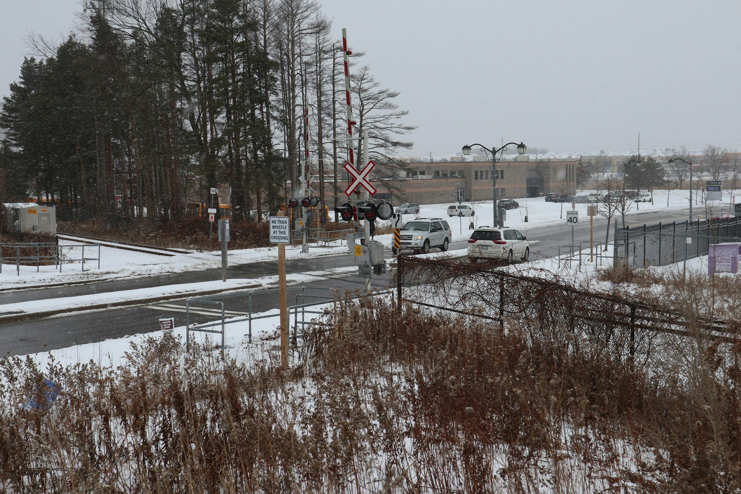 Castlemore Avenue looking south to the rail corridor