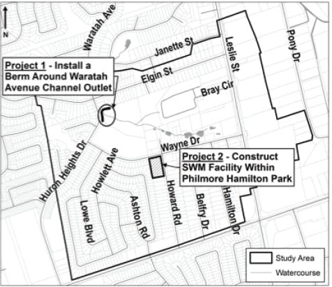 Wayne Drive and Waratah Avenue Area Map study area