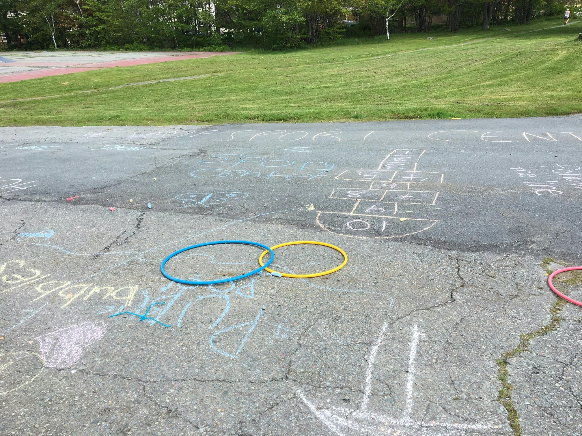 Chalk drawing at the Gray Arena Site event
