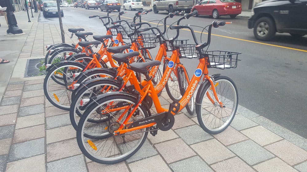 Bikes parked along Princess St