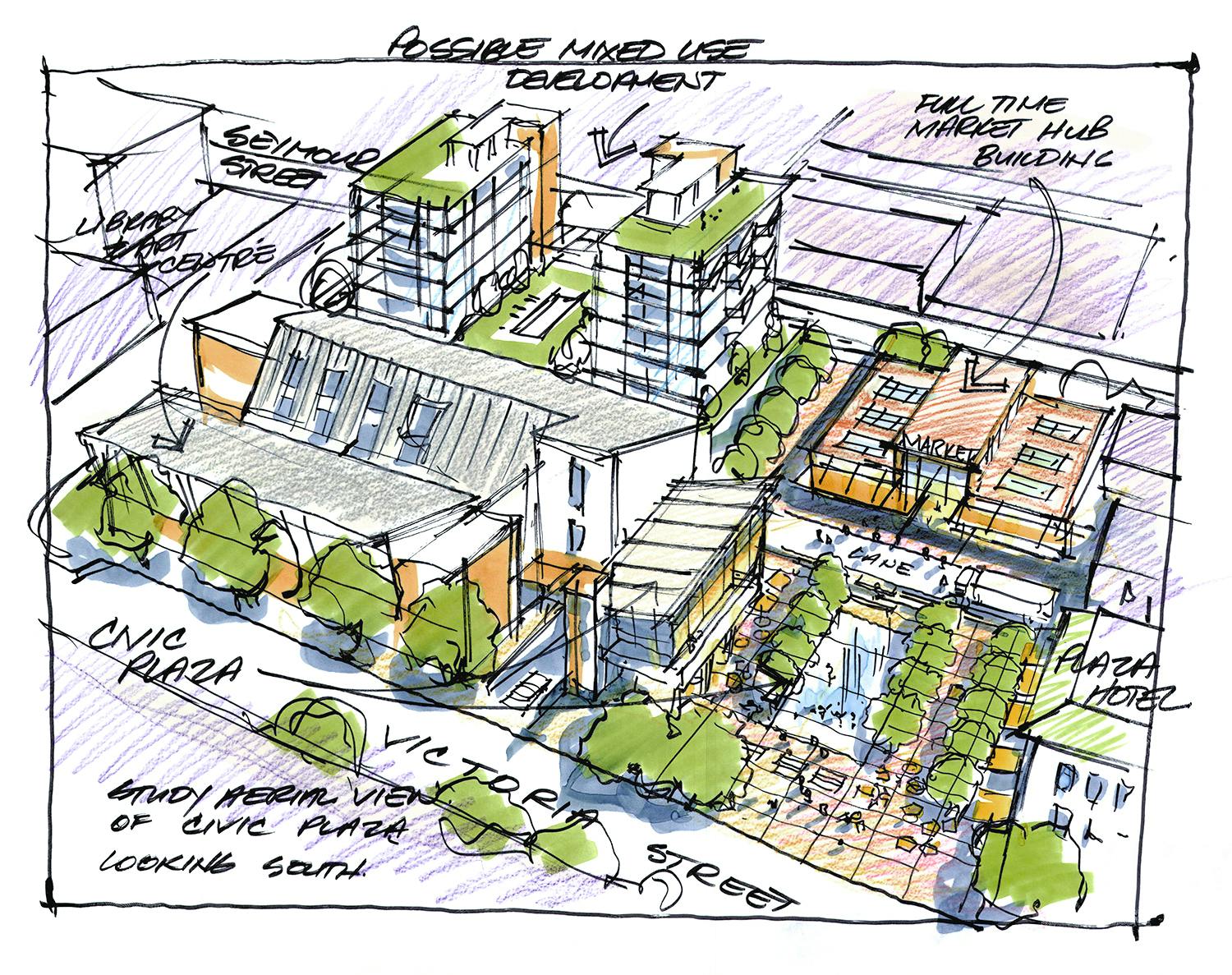 Civic Plaza Aerial View