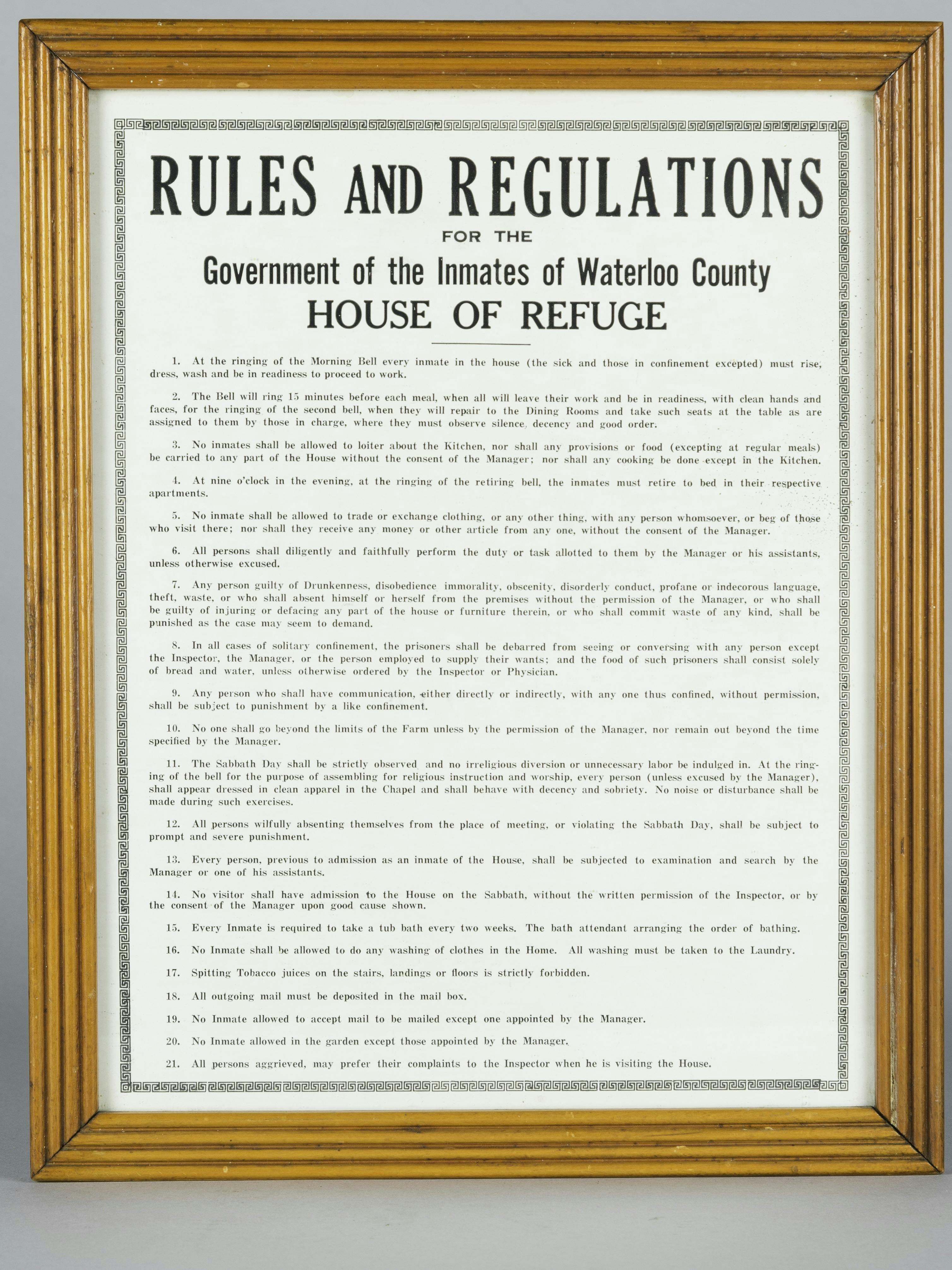 House of Industry and Refuge Rules