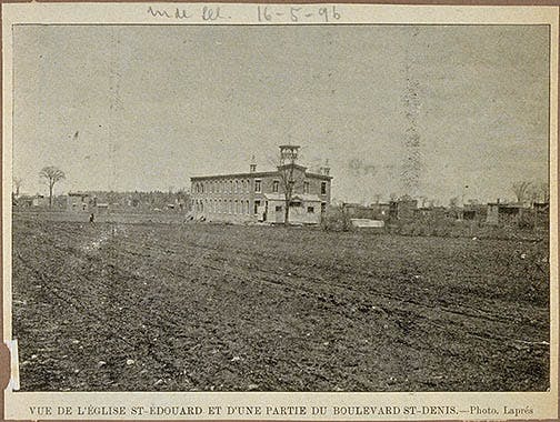 Église Saint-Édouard et partie de la rue Saint-Denis, 16 mai 1896