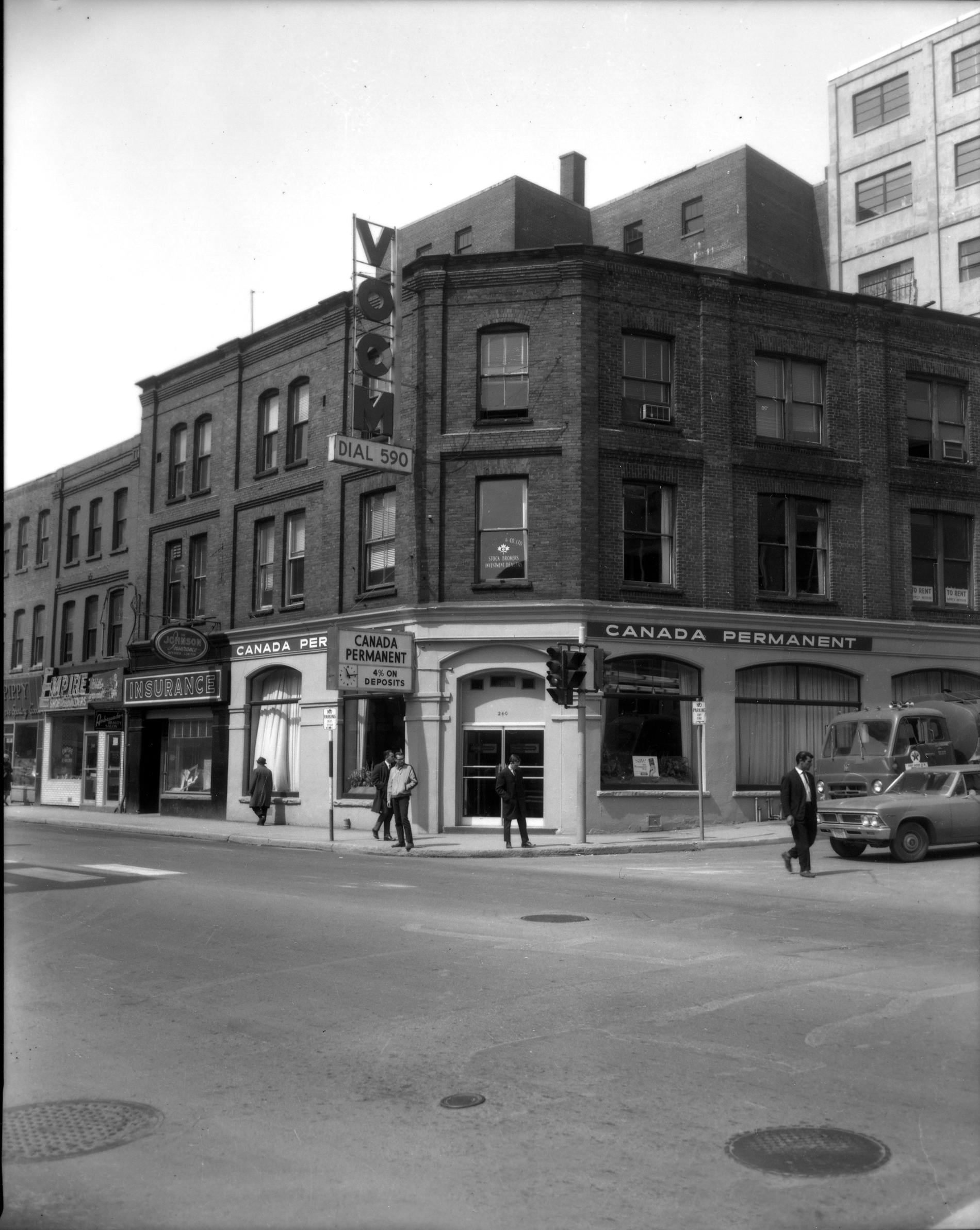 1960's: Canada Permanent Trust Building at 240 Water Street, corner of McBride's Hill