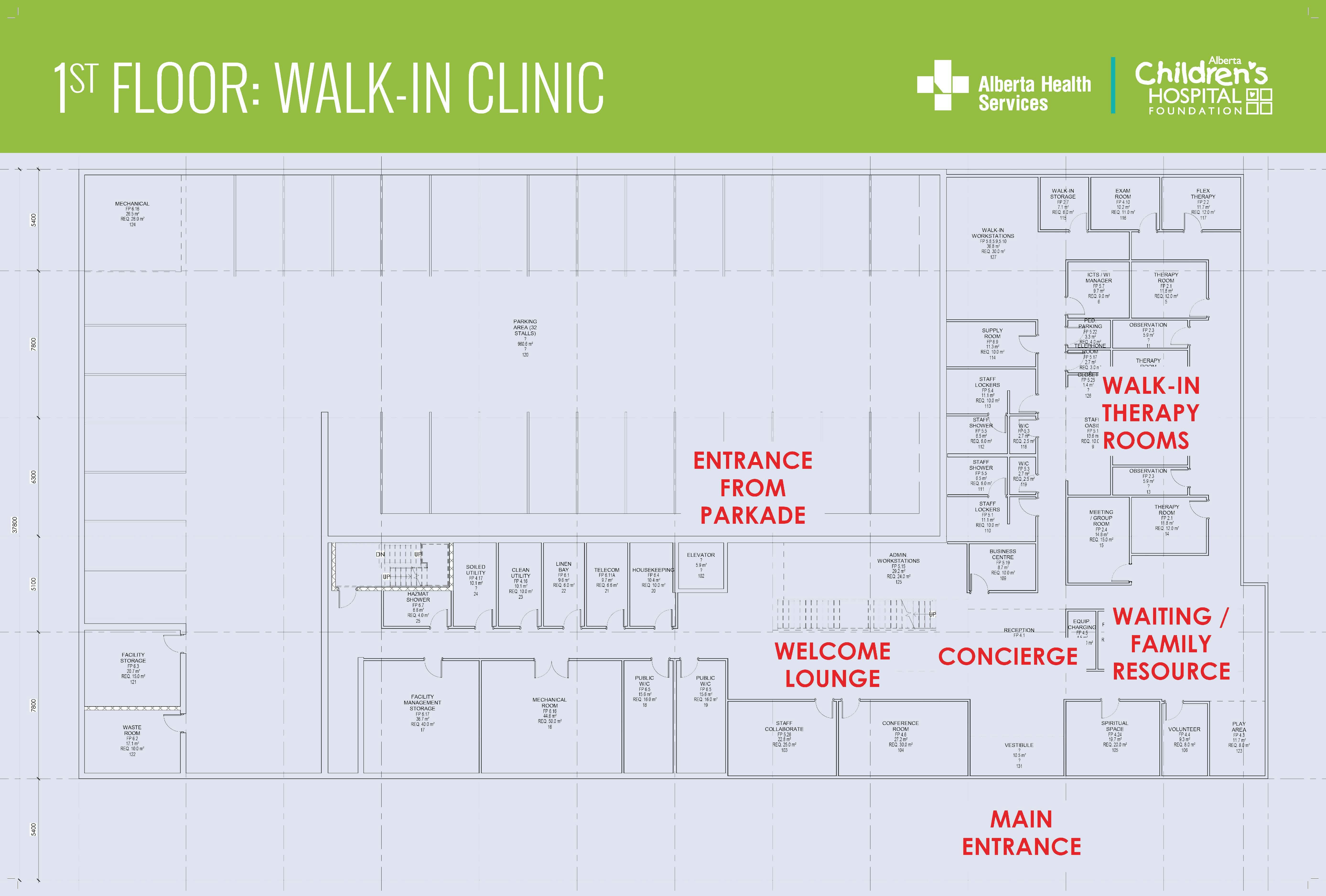 Walk-in clinic floor plan