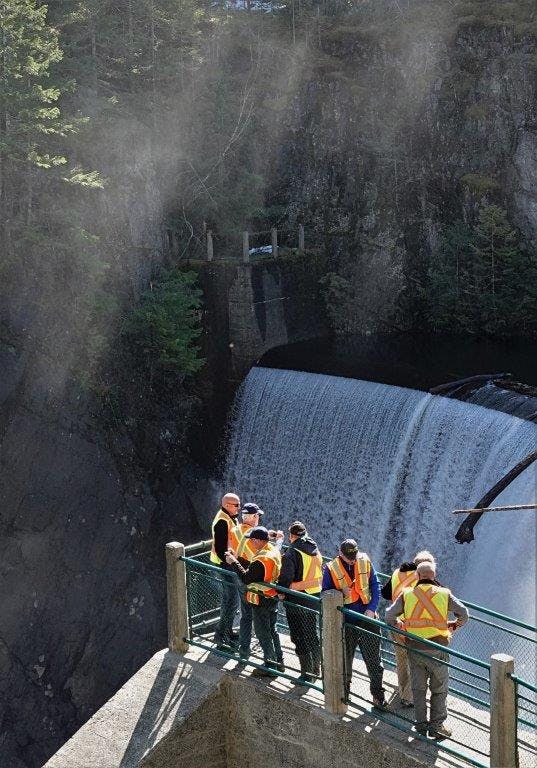 Taking in the view at South Fork Dam during a 2019 Nanaimo River Watershed Tour