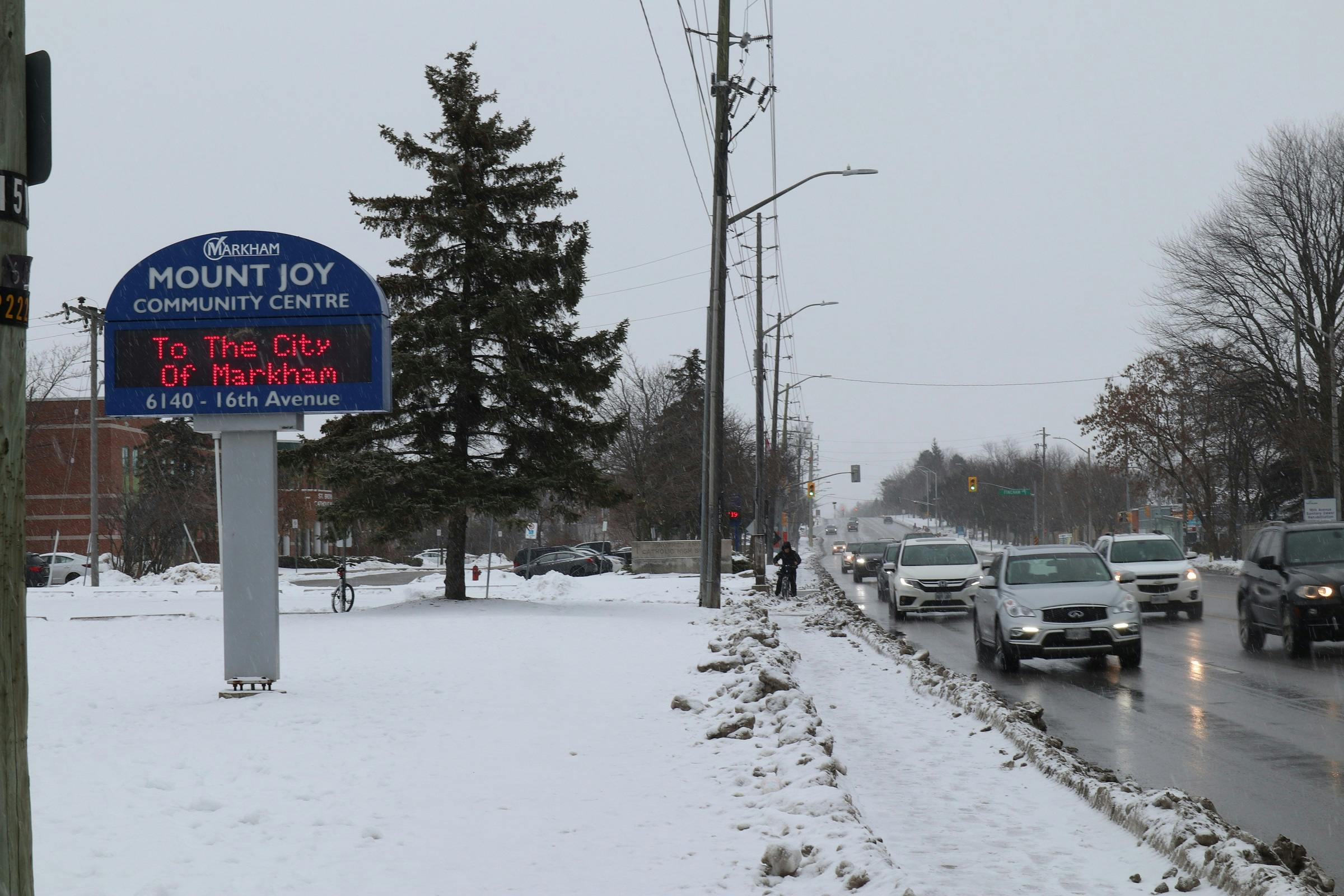 16th Avenue looking east toward the Mount Joy Community Centre