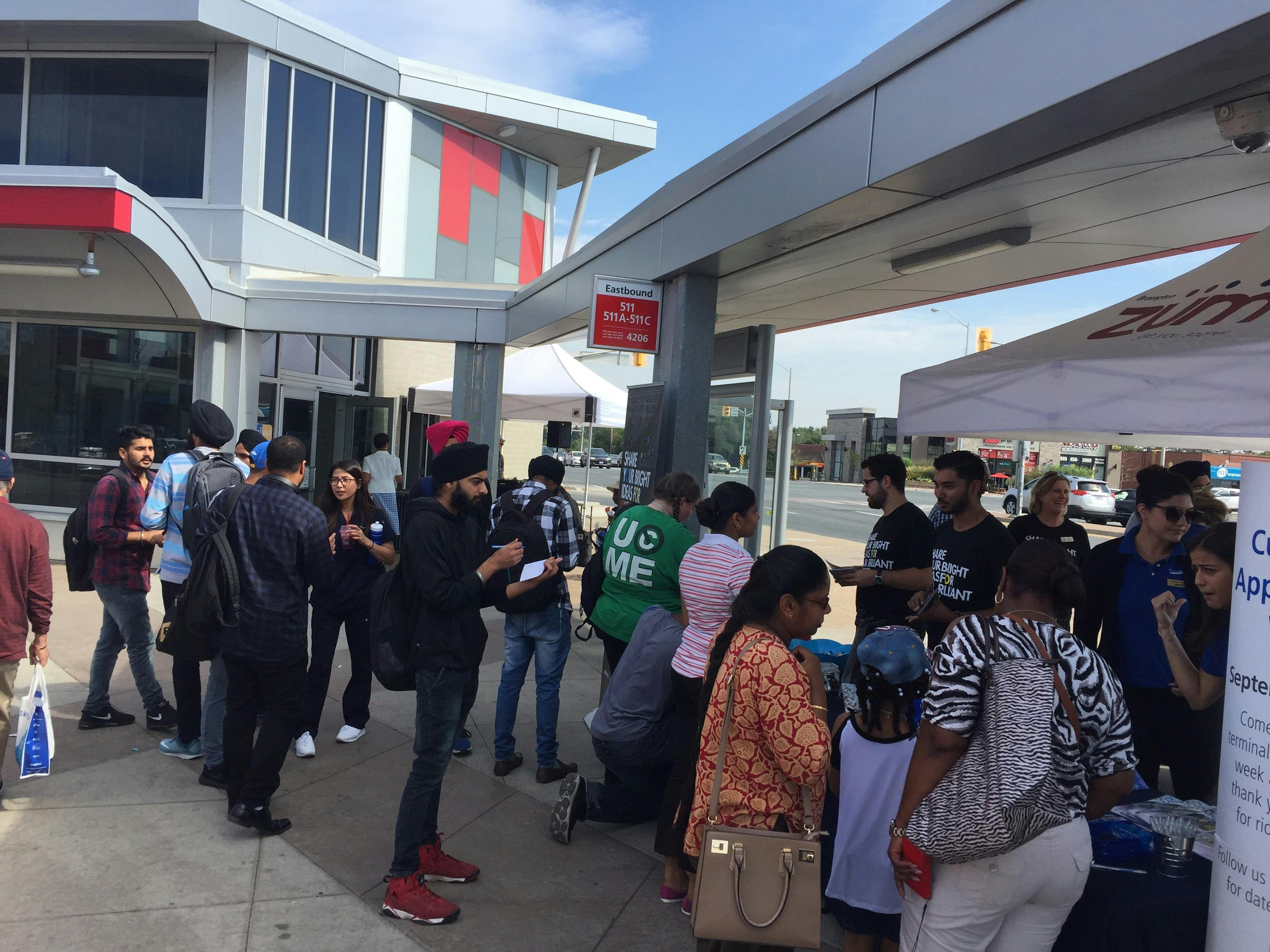 Catching up with commuters at Gateway Transit Terminal