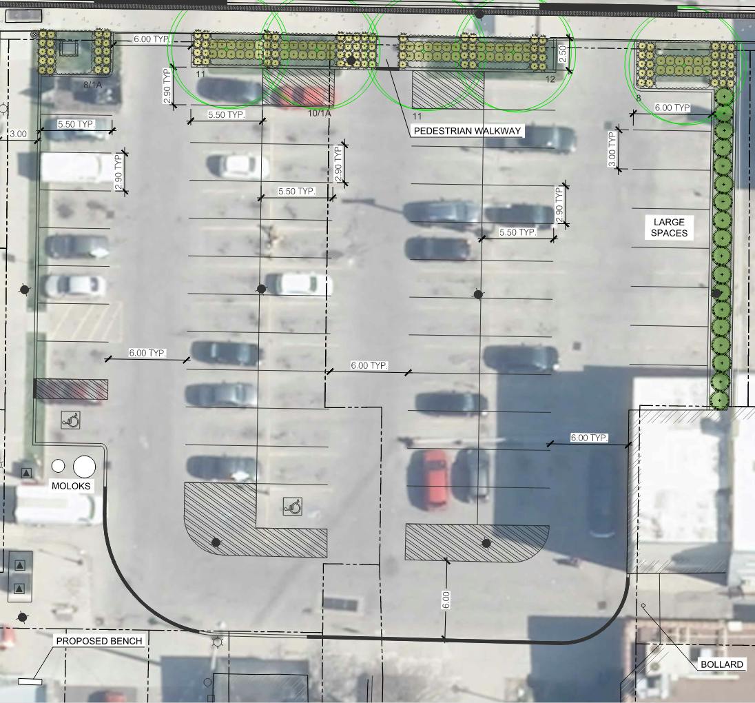 Option 2 for reconstruction of municipal parking lot