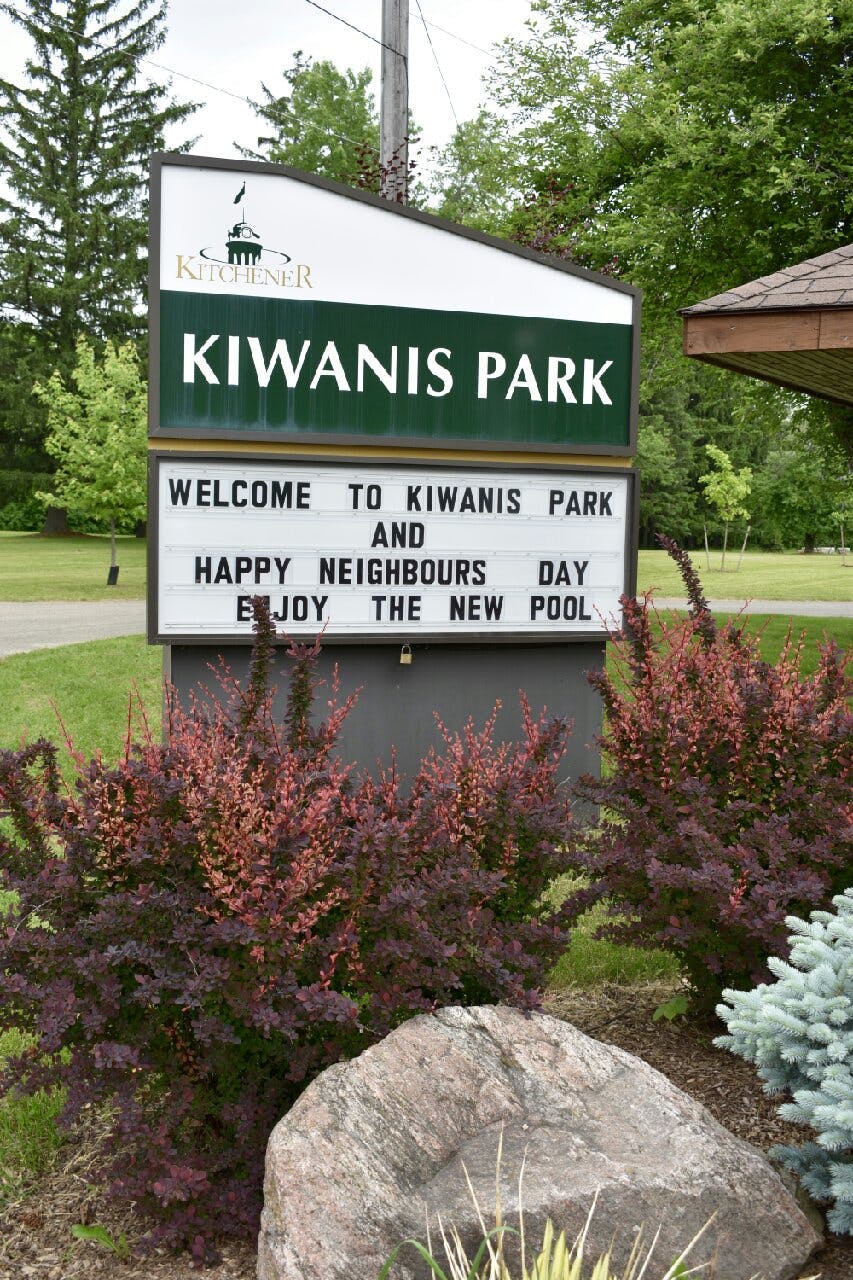 Welcome sign at the park entrance