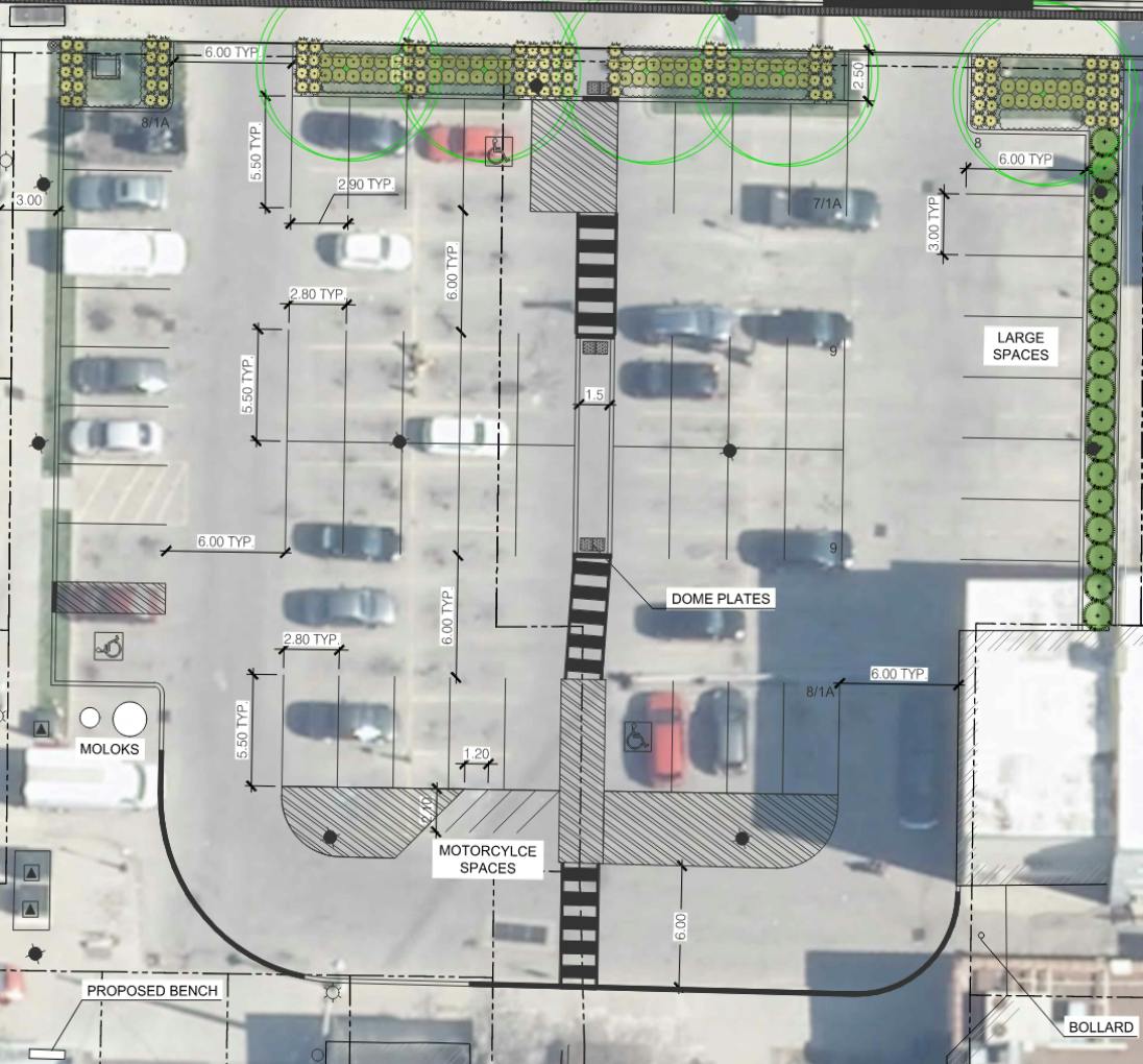 Option 1 for reconstruction of municipal parking lot