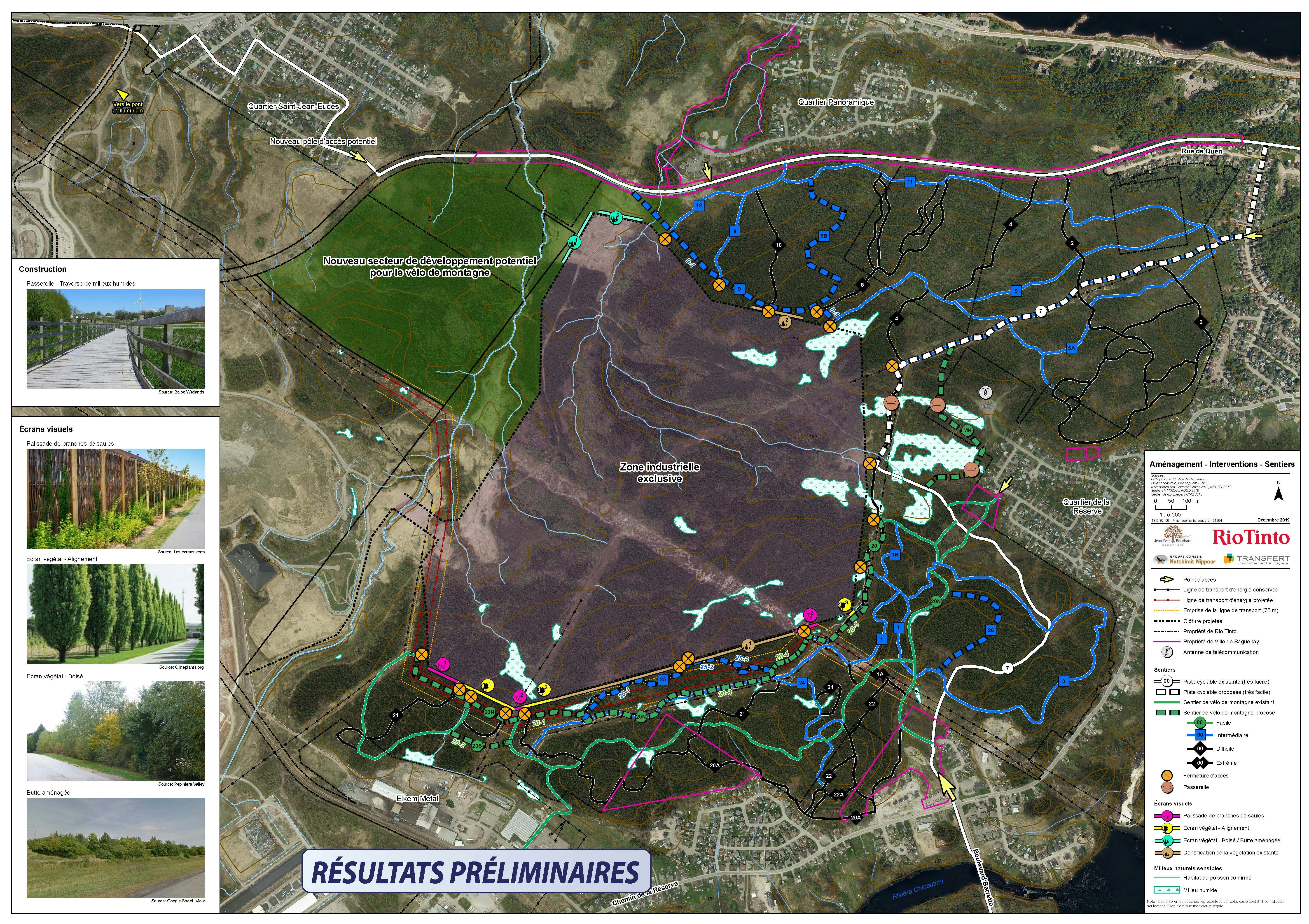 Plan préliminaire d'aménagement de la zone tampon - boise Panoramique