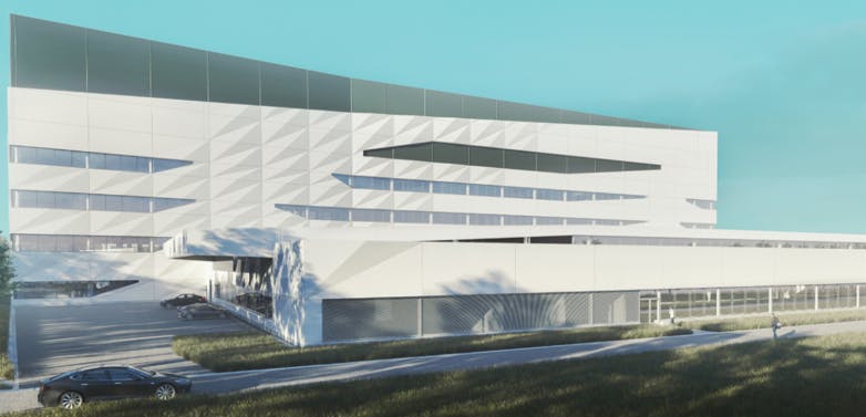 Concept Drawing of New Edmonton Lab Hub, from North